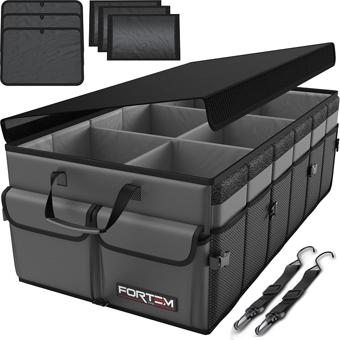 Trunk Organizer For SUV Car Trunk Organizer, Foldable Storage, Car Accessories for Women Men, Collapsible Bag, 600D Oxford, Non Slip Bottom, Straps, Soft Cover (85L)