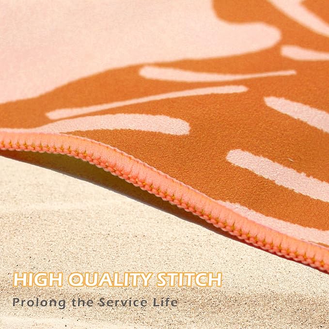 Microfiber Beach Towel, Quick Dry Travel Towel Large Sand Free Towel for Beach, Camping, Swim Pool, Gym, Sports& Yoga 71"x32", Palm Orange