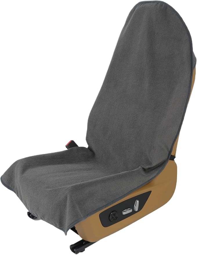 Waterproof Towel Car Seat Cover, Sweatproof Non-Slip Seat Protector, Universal Fit for Front Bucket or Rear Bench Seat of Cars, SUVs, Vans, Trucks, Compatible with Airbags and Armrests