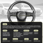 Car Steering Wheel Cover for Prius Civic Model 3 Model Y Camaro, Small Size 14-14.25 inch, Black and Gray Microfiber Leather