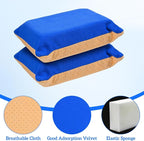 2 PCS Car Window Defogger Sponge, Absorbent Car Windshield Cleaner Inside Reusable Mirrors Window Glass Defogging Sponge for Auto Glass Fog and Steam Removal Non-Scratch Cleaning (Blue+Yellow)