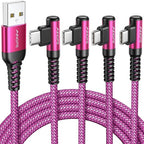 AINOPE USB C Cable [4-Pack, 3.1A] Type C Charger Fast Charging, Right Angle [10/6.6/3.3/3.3ft] USB A to USB C Cable Nylon Braided Compatible with Galaxy S22 S10 Plus S21 S20, Note 10, LG Google Pixel
