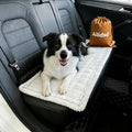 Dog Car Seat Cover, Pet Couch Covers for Car and Sofa, Non-Slip Backseat Pet Bed Mat, Machine Washable, Soft Plush Travel Seat Protector with Portable Storage Bag (White,23.6''×70'')