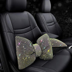 4 PCS Bling Car Pillows,Rhinestones Bowknot Car Headrest Pillow,Car Neck Pillow for Driver Relax Necksupport,Sleeping Travel Support Neck Pillow,Shiny Diamond Interior Accessories for Women,colorful