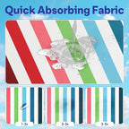 2 Pack Car Seat Towel Covers, Sweat Protector for Front Seats, Premium Thickened Microfiber with Colorful Rainbow Stripes, Breathable & Quick Dry, Slip-on Headrest Pocket for Gym, Beach, Running