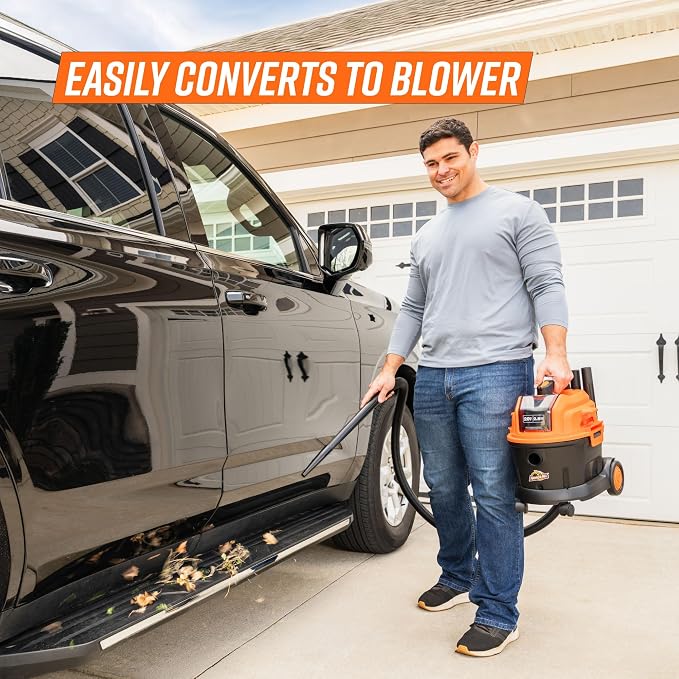 2.5 Gallon Max 20V Cordless Wet/Dry Shop Vacuum – DAA202W 0901 | Cordless Convenience, Powerful Wet/Dry Cleanup, Built for Auto Detailing, Portable Everyday Cleaning, Grab-and-Go Design