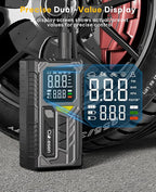 Tire Inflator Portable Air Compressor-150psi Cordless Portable Air Pump for Car Tires Faster Inflation with Tire Pressure Gauge