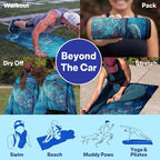 2 Pack Car Seat Towel Covers, Sweat-Proof Microfiber Seat Protectors for Gym, Running, Beach & Workout, Breathable Quick-Dry, Machine Washable, Ocean Sea Turtle Print, Universal Fit