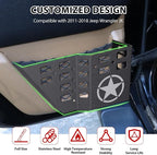 Metal JK Rear Door Storage Pockets for Jeep Wrangler JK JKU 2007-2018, Sturdy Door Organizer Box Pockets Insert Accessories for Replace Sagging Nets -2 PCS