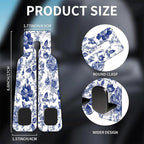 Car Seat Headrest Hook, Universal Leather Cute Hanger Holder Hook, Storage Organizer Interior Accessories for Purse Bags Handbag Luxury Blue Flowers