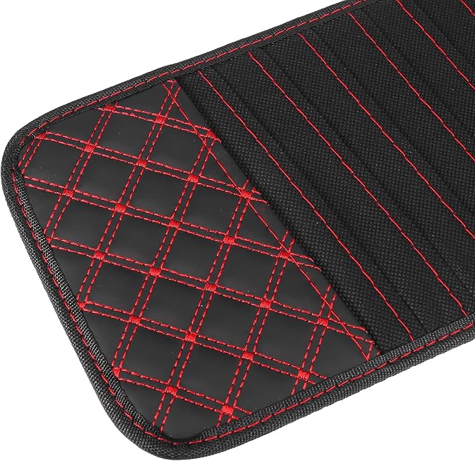 2pcs Car CD Visor Storage Cases Vehicle Sun Visor Organizer with 10 DVD Storage Sleeves Black with Red Line
