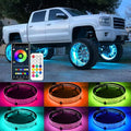 4PCS 15.5inch RGB LED Wheel Rim Lights with Bluetooth and Remote Control,Wheel Ring Light Kits with Turn Signal and Braking Function Tire Lights for Pickup Truck SUV Car (15.5inch)