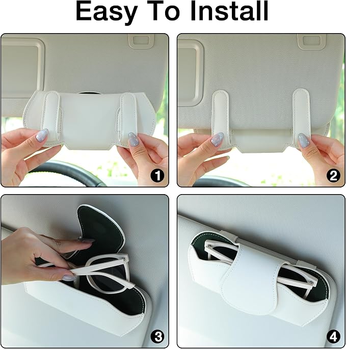 KINIVA Sunglass Clip & Holder, Magnetic Glasses Case for Car Organizer
