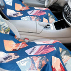 Car Seat Towel Covers with Storage Bag, 63 x 32 Inch Universal Non Slip Waterproof Sweat Protector for Car Truck, Gym Swimming Running, Machine Washable(2 Pack,Multi National Parks 1)
