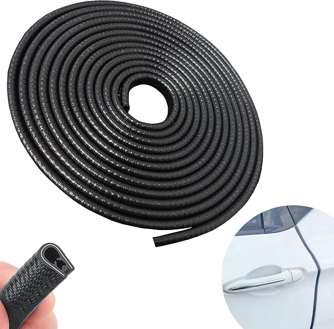 Door Protector Car Door Protector Edge Guards Car Door Edge Guards Adhesive Free Universal for Cars, Trucks, Suvs, Suvs and Most Car Door Panels (Black, 16.4Ft（5M）)