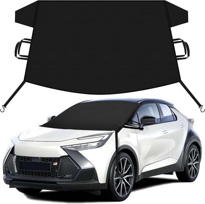 Car Snow Cover Compatible for Chrysler CH-R | Windshield Cover for Ice and Snow with S-Hook Straps | Heavy-Duty 600D Oxford Winter Car Cover, Waterproof & Anti-Slip