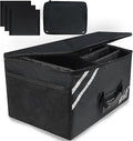 Car Trunk Organizer with Lid, Collapsible Multi Compartment SUV Organizer with Non-Slip Base Adjustable Straps