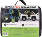 50160 Emergency Roadside Kit with Flat tire Repair and Booster Cables for Truck/SUV, Heavy-Duty Vehicles