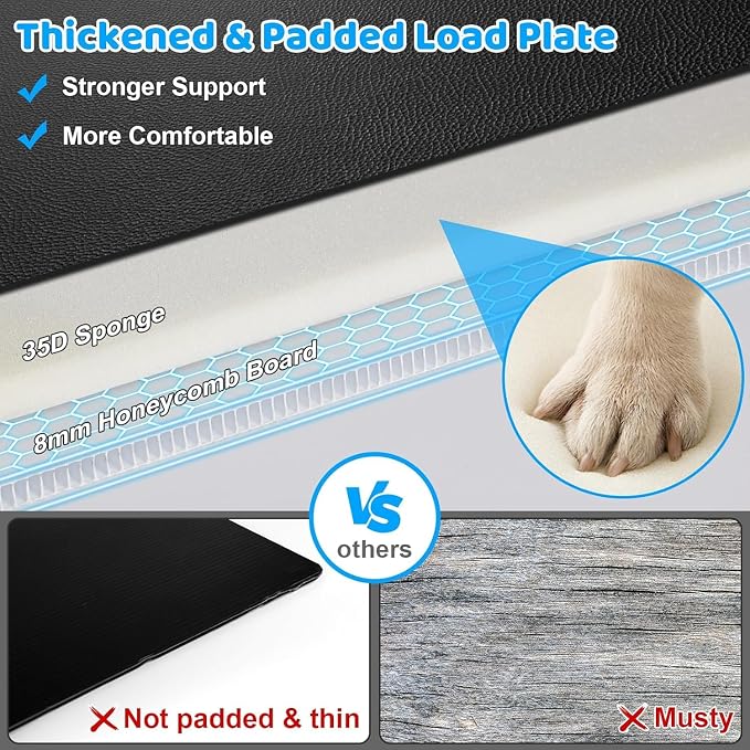 2026 Upgraded Back Seat Extender for Extended Cab Trucks - Large Hard Bottom Dog Truck Car Seat Cover Holds 550lbs, Waterproof Dog Hammock Pet Bed with High-Density Foam Non-Slip Protector