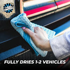 Dry Me A River, Professional Korean 70/30 Blend Microfiber Waffle-Weave Drying & Detailing Towels, Soft Suede Edges, 390 GSM, 16x16 Inches, Light Blue, 5-Pack