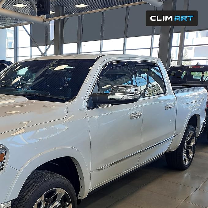 in-Channel Incredibly Durable Rain Guards for Dodge Ram 1500 2019-2026 Crew Cab, Original Window Deflectors, Vent Window Visors, Vent Deflector, 4 pcs. - 619418
