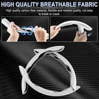 3pcs Carbon Fiber Anti-Skid Steering Wheel Cover, Waterproof & Segmented Butterfly Design, Universal 99% Vehicle Wheel Cover Protector, Car Interior Accessories (White-3pcs)