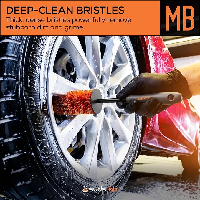 Mini Wheel Cleaning Brush – Durable Multipurpose Rim Brush for Cars, Trucks, Motorcycles, Bicycles, Boats, Rims, Exhaust Tips, – Mini Design, Dense Bristles, All Surface Cleaner