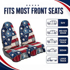 Car Seat Towel Cover 2 Pack for Front Seats, Sweat Absorbent Car Seat Protector with Non-Slip Backing, Waterproof Towel Car Seat Covers for Runners, Gym, Swimming, Beach, Patchwork Flag
