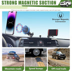 Metal Magnetic Phone Mount Holder for 2010-2024 Toyota 4Runner Strong Magnet Dash Cell Phone Cradles Adjustable Phone Stand Accessories for MagSafe All Smartphone(Upgraded Version)