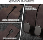 KINIVA Car Seat Headrest Storage Hooks, Set of 2, Suede PU Leather, Double Hooks (Brown)