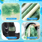 Car Seat Towel Covers with Storage Bag, 63 x 32 Inch Universal Non Slip Waterproof Sweat Protector for Car Truck, Gym Swimming Running, Machine Washable(2 Pack,Green Tie Dye)