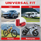 12PCS Tire Valve Stem Caps, Car Exterior Accessories, Aluminum Alloy Valve Cover Universal for Cars, Trucks, Motorcycles and Bicycles (Red)