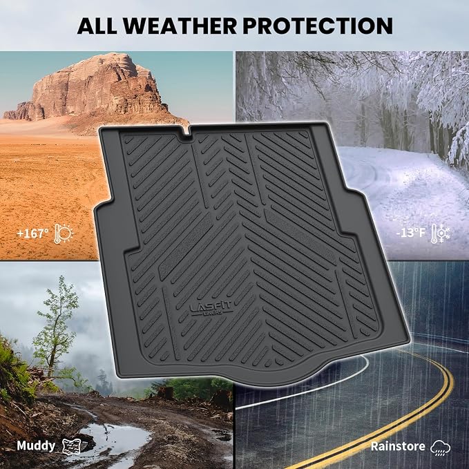 Trunk Mat for Chevrolet Chevy Cruze 2016-2019 (Not for 2016 Cruze Limited), Only Fit Cargo with Spare Tire, All Weather TPE Custom Fit Cargo Mat Trunk Liner (Fit Sedan, Not for Hatchback)