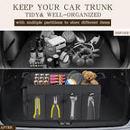 Car Trunk Organizer Storage Box - Collapsible Car Boot Organizer Tidy Cargo Storage Box Accessories for SUV, MPV, Van, Size M, Black