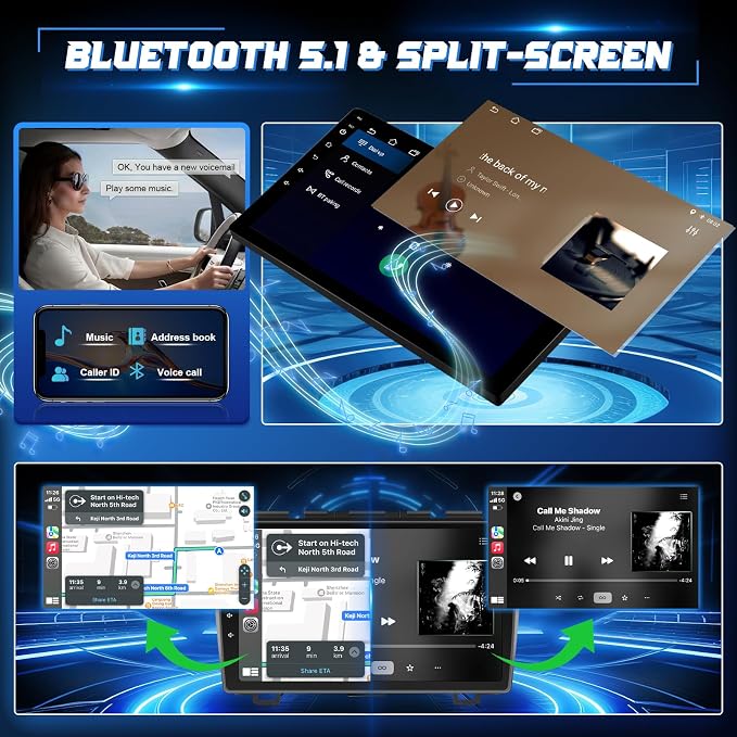8 Core Car Stereo for Honda CRV 2007-2011, 9” Touch Screen for Honda CRV Car Radio Apple Carplay & Android Auto, CarPlay Radio Head Unit with Bluetooth/GPS/MirrorLink/FM/SWC Backup Camera