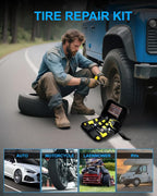 Tire Repair Kit with Plugs, Tire Plug Kit Heavy Duty Professional for Car, ATV, Motorcycle, Truck, Flat Tire Emergency Repair(Zipper Bag Type-33 PCs)