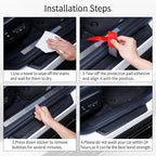 Car Door Threshold Protection, 4PCS Door Edge Step Dust Shield Cover, Door Width 23.6x1.96inch Car/SUV Universal Rubber Scratch Resistant Exterior Accessories (Black)