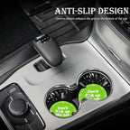 2PCS Bling Crystal Rhinestone Cup Holder Coaster – 2.75 Inch Anti-Slip Auto Insert Cup Coaster – Sparkling Interior Decor Accessories for Cars & Vehicles (Green & White)