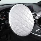Car Steering Wheel Sun Cover Aluminum Film Sun Shade Steeringwheel Covers 5-Layer Thickened Cooling Thermal Insulation Protector Fits 15.75" Diameter Wheel (Silver)