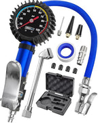 GERCHWAY Tire Inflator with Pressure Gauge Heavy Duty Air Chuck with Gauge for Air Compressor Tire Inflator Attachment - 100PSI, with Case