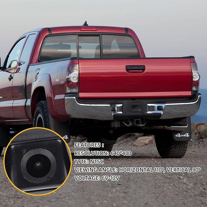 Tailgate Handle Rear View Backup Camera 6909004020 Compatible with Toyota Tacoma 2005-2015 Black Aftermarket Replacement Reverse Parking Liftgate Latch Handle Camera (RCA Connector)