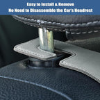 Car Seat Back Hook Universal Auto Storage Hanger Suede with Metal Car Seat Organizer for Handbag Purse Coat Umbrellas Grocery Bags 2 Pack Light Gray