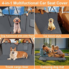 Dog Car Seat Cover for Back Seat, 2026 Upgraded 600D Heavy Duty Waterproof & Scratch-Resistant Dog Hammock for Car, Back Seat Pet Cover for Dogs with Sedan, Trucks and SUVs, Standard, Grey