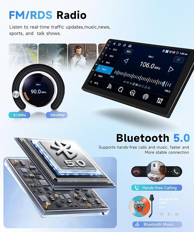 Android 15 4G+64G Radio for Toyota Sienna 2011-2014 Car Stereo with Wireless Carplay Android Auto,5Ghz WiFi,5.0 Bluetooth 32EQ,9inch IPS Touch Screen,FM/RDS GPS IP69K AHD Backup Camera