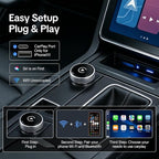 Wireless CarPlay & Android Auto Adapter, 2026 Upgraded 2-in-1 Wireless CarPlay Adapter, Mini Plug & Play, Fast Auto-Connect & No Latency, Easy Setup, Wide Vehicle Compatibility USB & USB-C Port