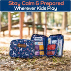 KeepGoing Travel First Aid Kit for Kids – 130 Pc. for Car, Home, Purse, Diaper Bag & Backpack with Latex-Free Bandages - Mini First Aid Kit Travel Size TSA-Approved