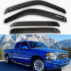 Window Rain Guards for 02-06 Escalade ESV/EXT,Suburban Avalanche Yukon XL | 01-06 Silverado/Sierra 1500/2500/3500/1500HD/2500HD,Only Crew Cab, Window Deflectors, Vent Visor, Sun Shades, Car Accessories