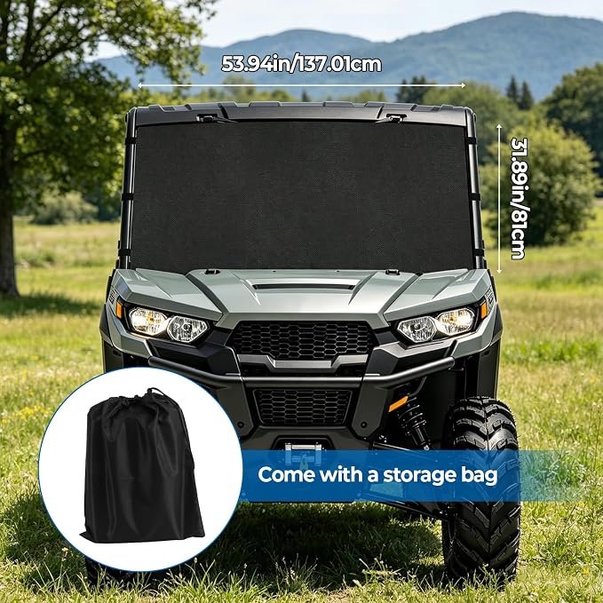 800D UTV Windshield Snow Cover Compatible with Can-Am Defender 2016-2025 and Polaris Ranger XP 1000 2017-2025 (Not RZR), Waterproof Transport Windshield Protector UTV Frost Sunshade Cover