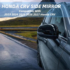 Passenger Side Mirror Compatible With 2023 2024 2025 2026 2027 Honda CRV With Power Glass Heated Turn Signal Light Blind Spot Light Manual Folding 8-Pins Black