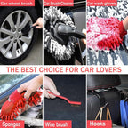 Car Wash Kit with Foam Gun, Car Cleaning, Car Wash Detailing Kit | Car Washing Kit High-Pressure Foam Spray, Microfiber, Wheel and Tire Deep Brush Cleaning, Ideal for Home Car Detailing